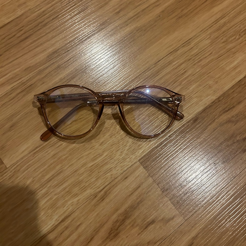 Rose colored blue light glasses EUC